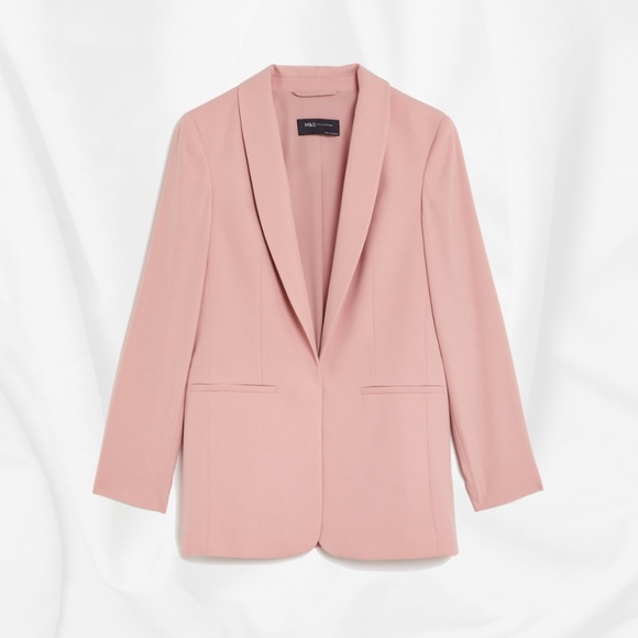 Women's Relaxed Fit Blazer in Blush Pink│Size Medium - Picture 3 of 14